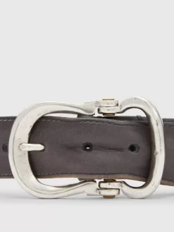 FIBEL ANTIQUE NICKLE FINISH BELT-John Varvatos Online