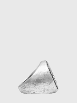 FLEUR DE LIS FEATURE RING WITH BLACK DIAMONDS-John Varvatos New