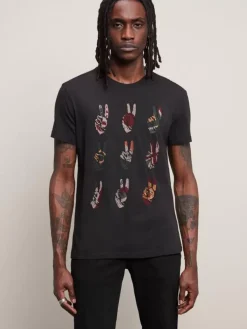MULTI PEACE HAND TEE-John Varvatos New