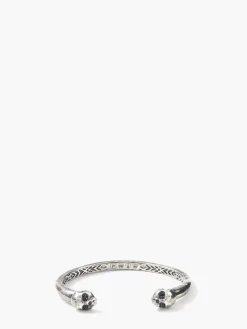 SKULL CUFF BRACELET WITH BLACK DIAMONDS-John Varvatos Best