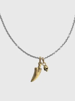 T-REX TOOTH AND SKULL PENDANT NECKLACE-John Varvatos Best